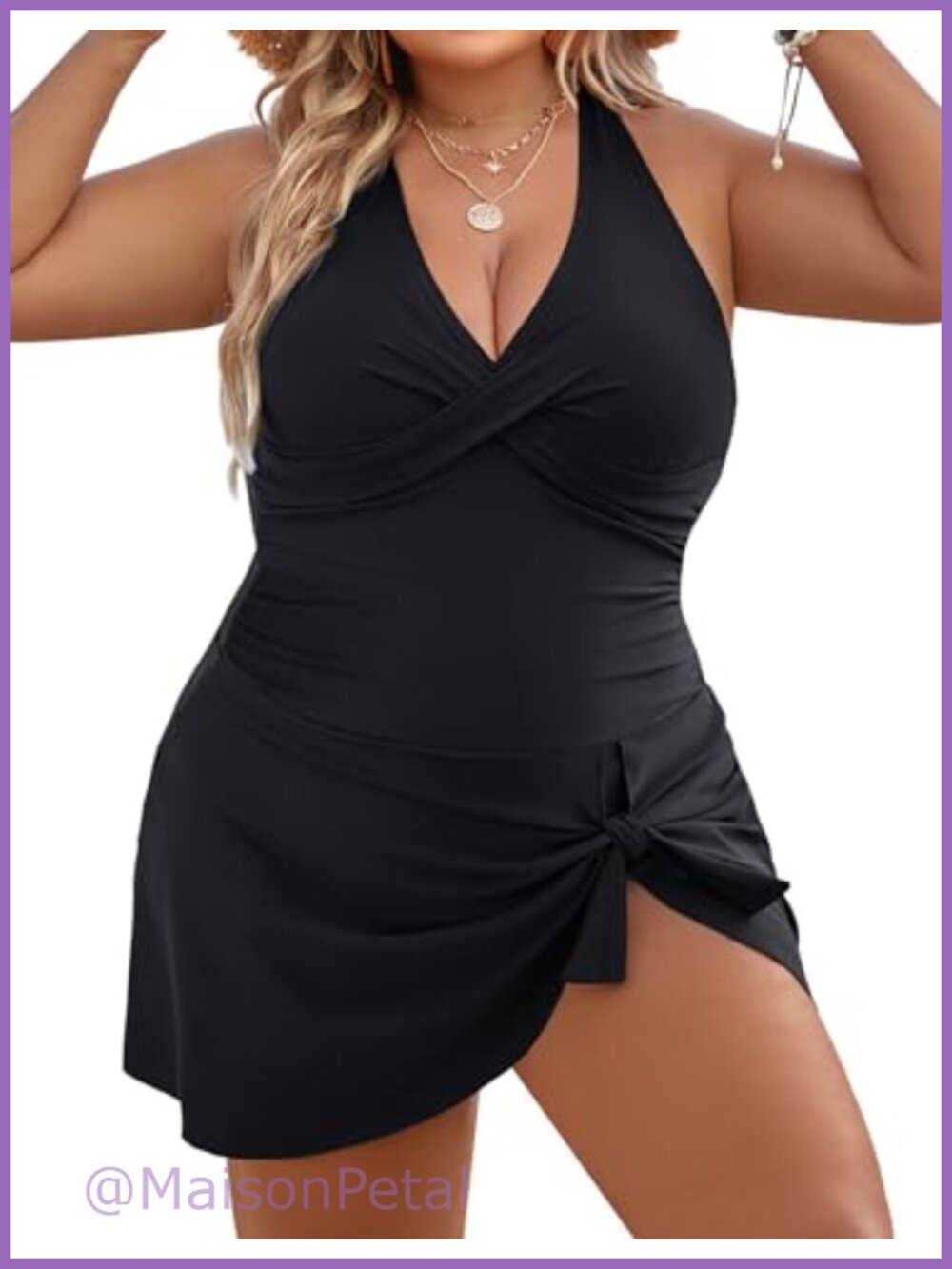 Plus Size Swimdress One Piece Tummy Control Swimsuits Nylon Spandex